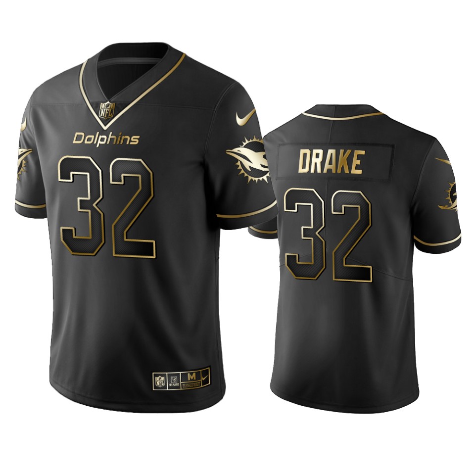 Miami Dolphins #32 Kenyan Drake Men Stitched NFL Vapor Untouchable Limited Black Golden Jersey